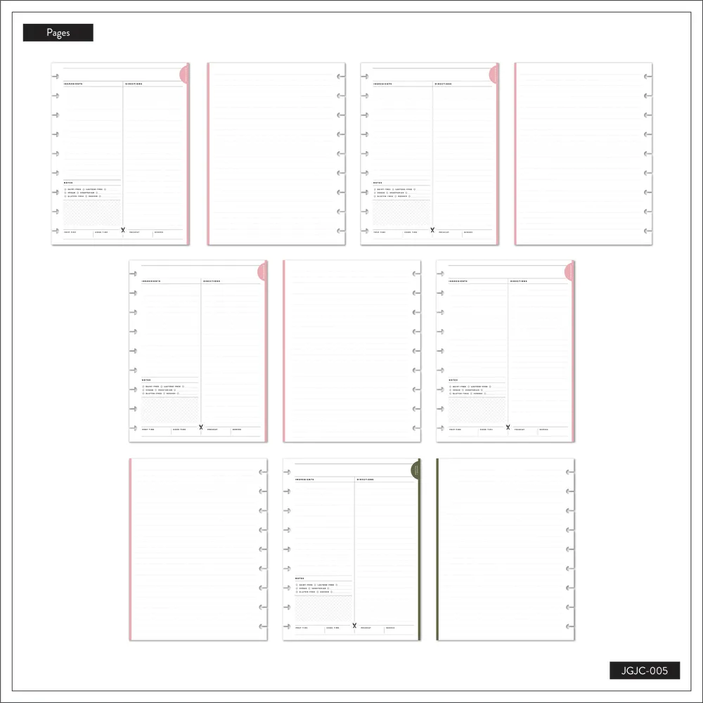 Happy Planner Savory Food journal recettes Classic 80 feuilles salé