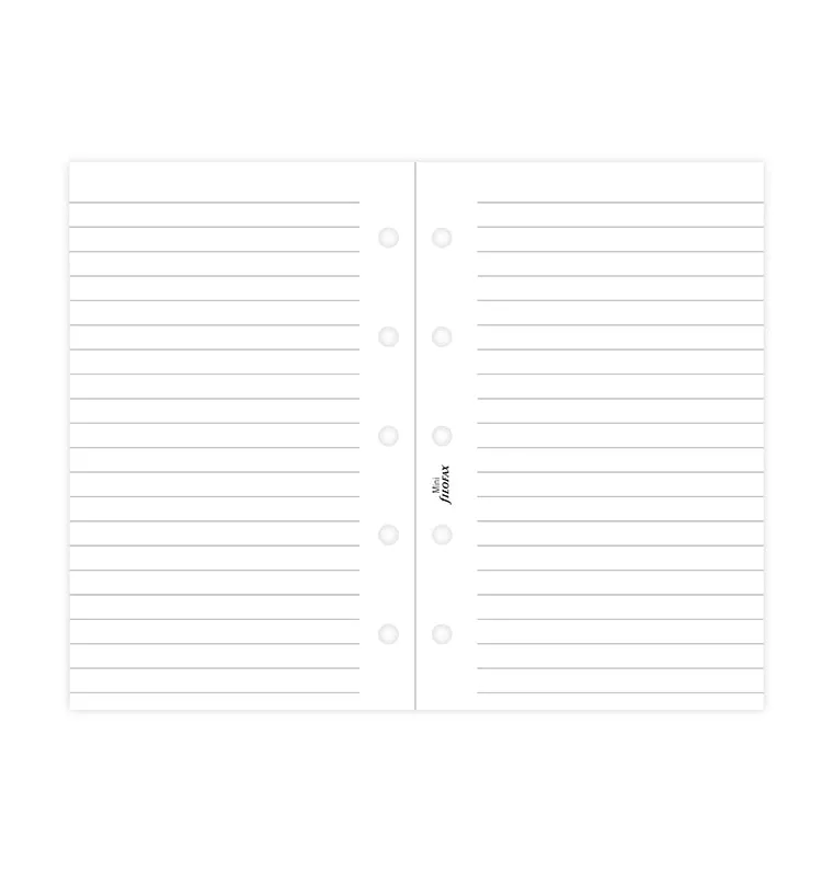 Filofax Classic recharge lignée Mini 20 feuilles blanche
