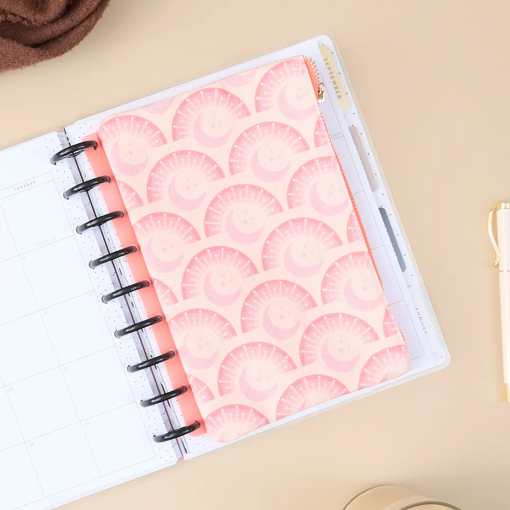 Happy Planner Cat Coq Retro Sunset trousse agenda à anneaux Classic