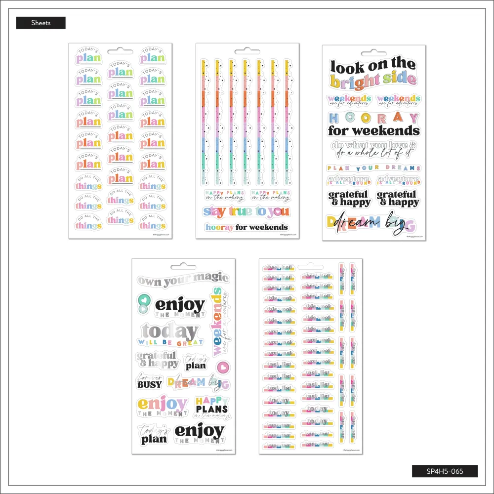 Happy Planner Happy Brights stickers 5 feuilles 105 colorés