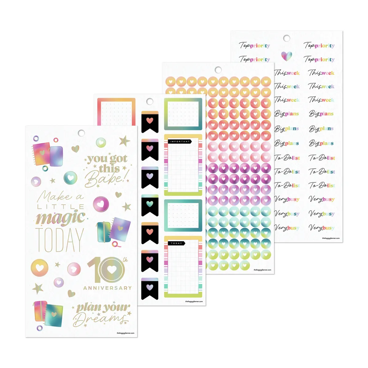 Happy Planner 10 Years of Happy stickers Classic 950 autocollants