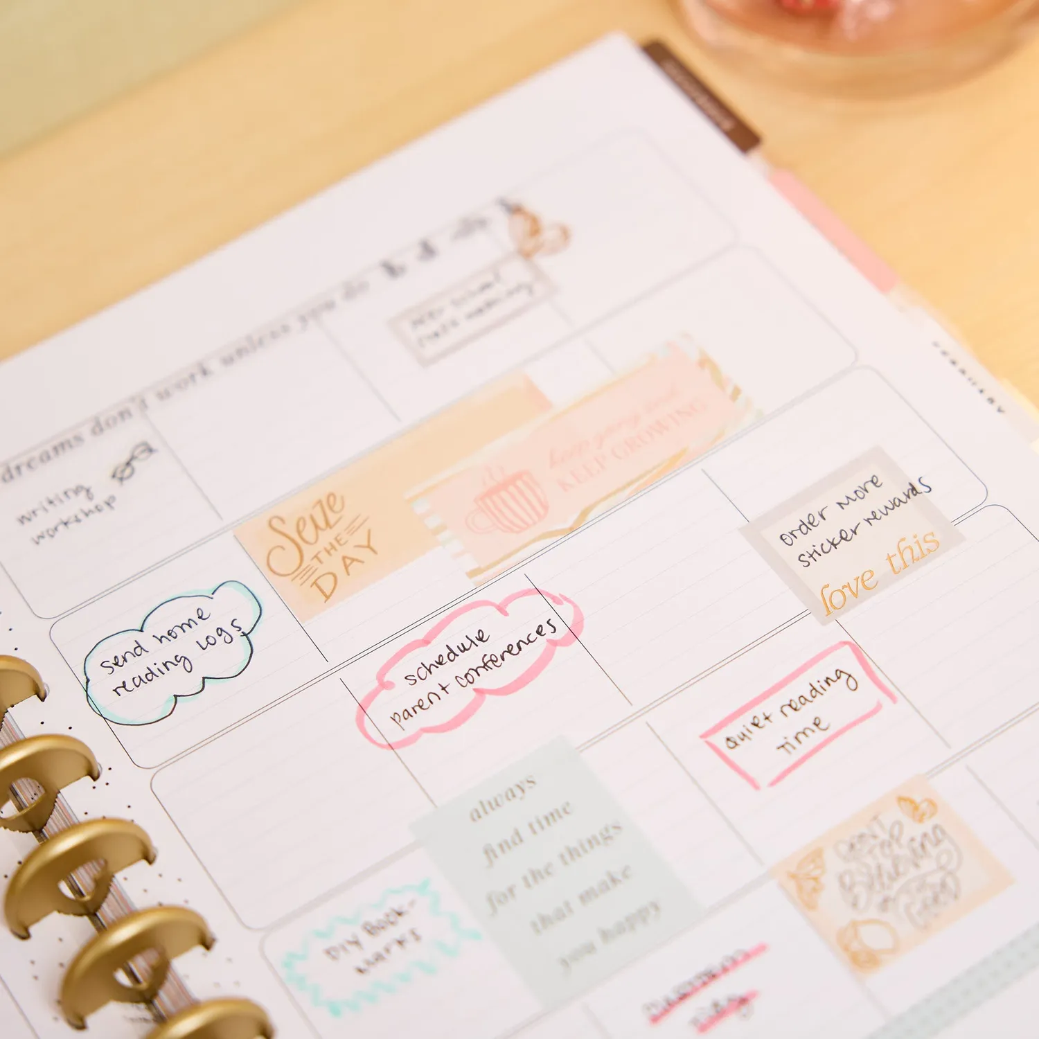 Happy Planner Pastel Poetry 2026-2027 agenda enseignant Big