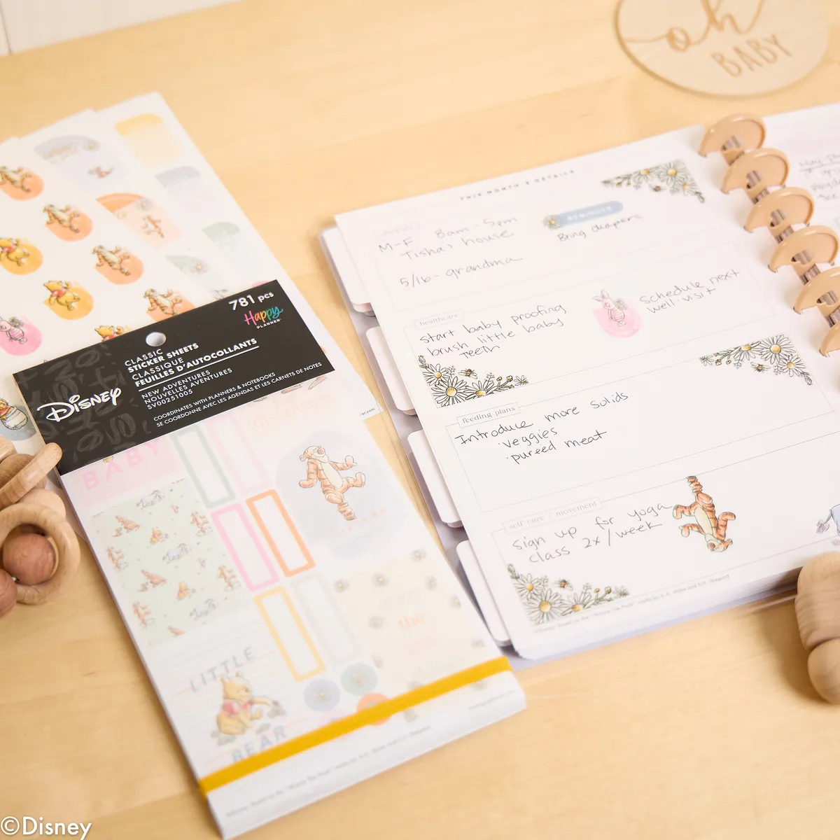 Happy Planner Disney Winnie the Pooh Baby stickers 30 feuilles 781 pièces