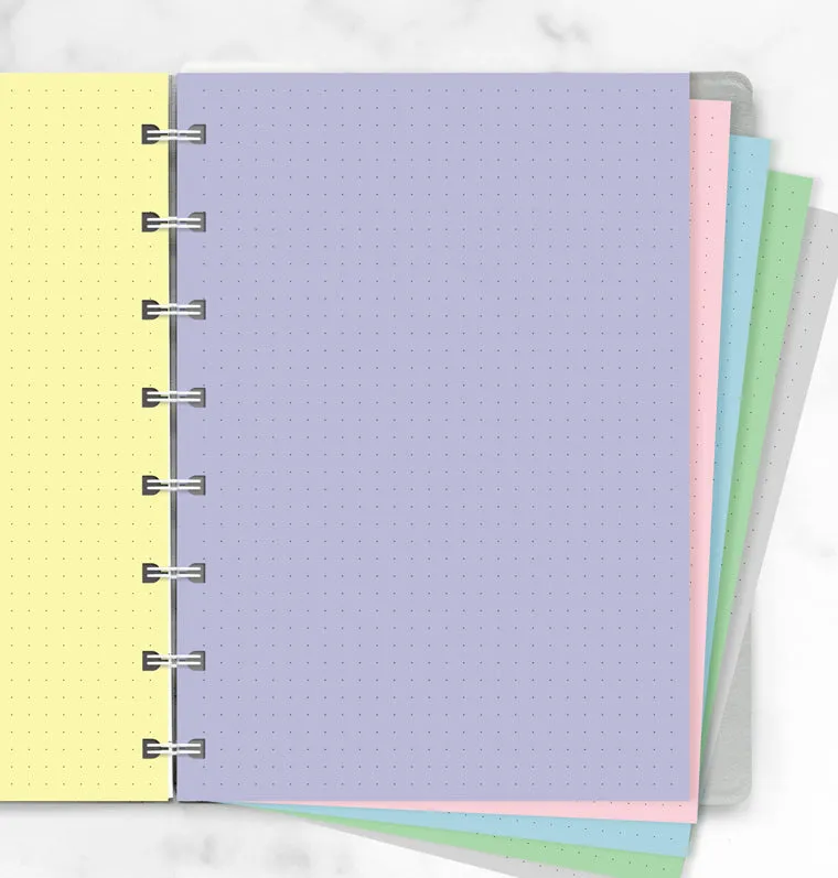 Filofax Pastels A5 recharge pointillée carnet pastel