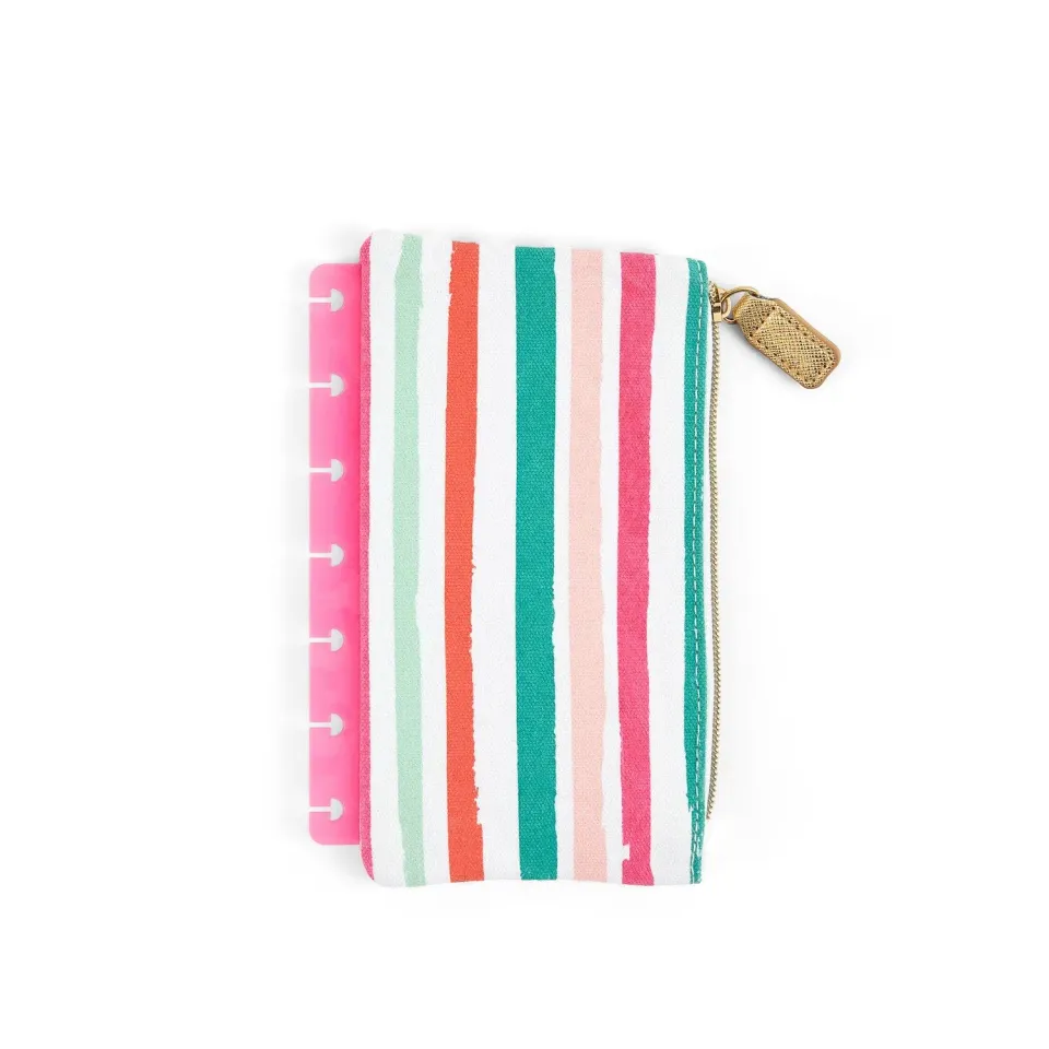 Happy Planner Colorful Stripes Mini trousse agenda à clips toile