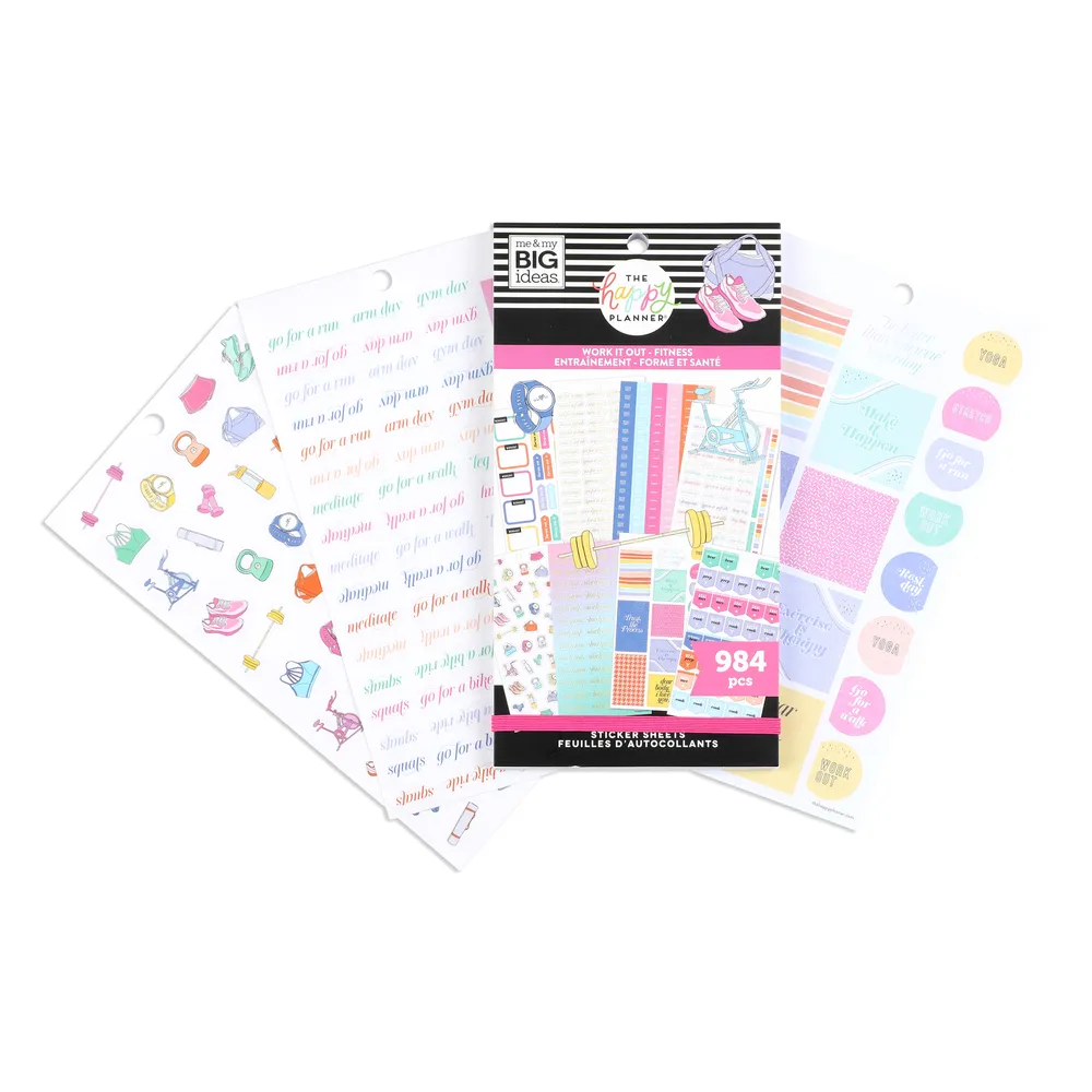 Happy Planner Work It Out Fitness stickers 984 autocollants sport