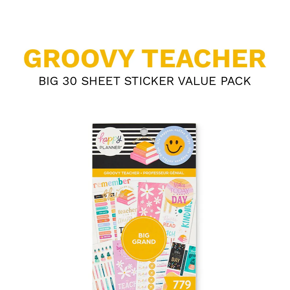 Happy Planner Groovy Day Teacher stickers Big 779 professeur