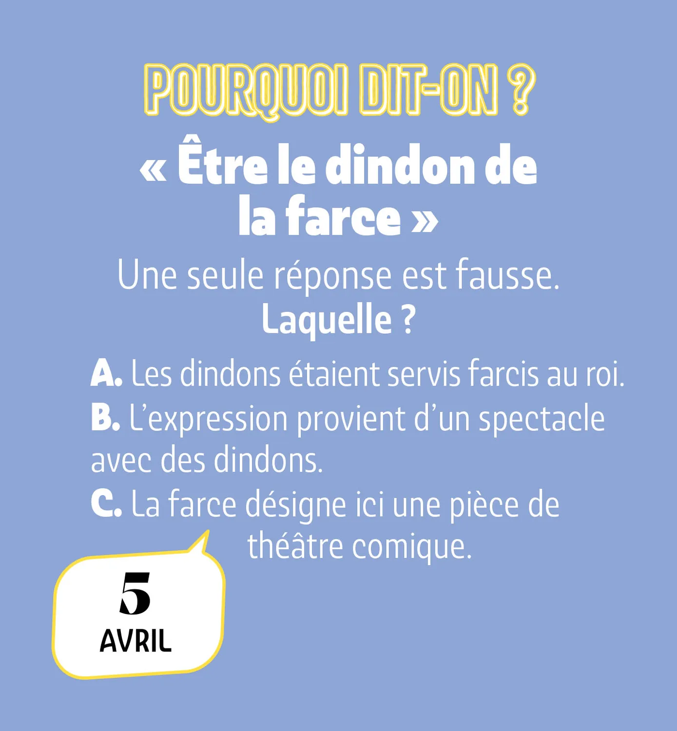 Frigobloc 365 pourquoi dit-on mini calendrier quiz