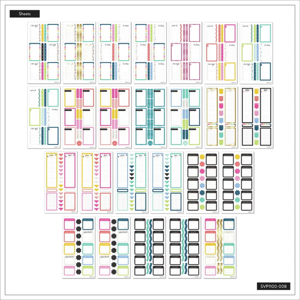 Happy Planner Colorful Boxes méga stickers 3566 stickers
