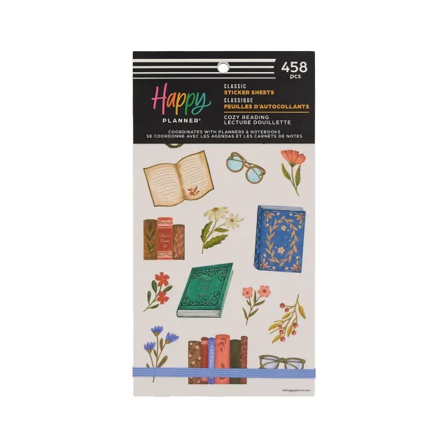 Happy Planner Cozy Reading autocollants Classic x458 lecture