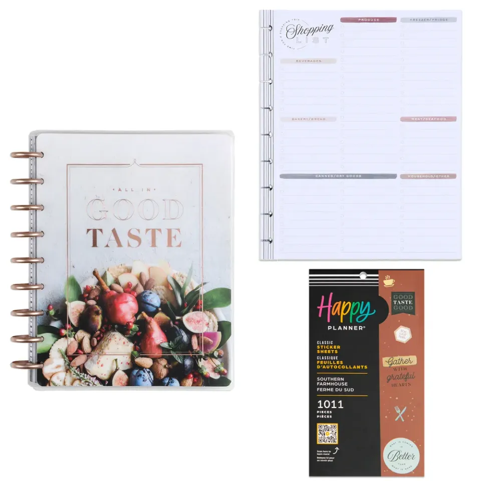 Happy Planner Southern Farmhouse organiseur recettes 162 fiches