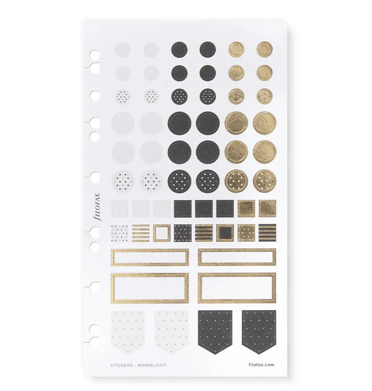 Filofax Moonlight stickers décoratifs dorés 6 feuilles