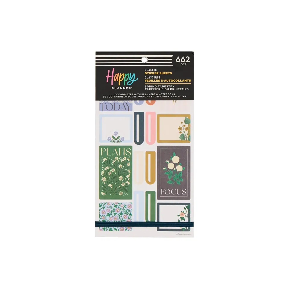 Happy Planner Spring Tapestry carnet autocollants 30 planches floral