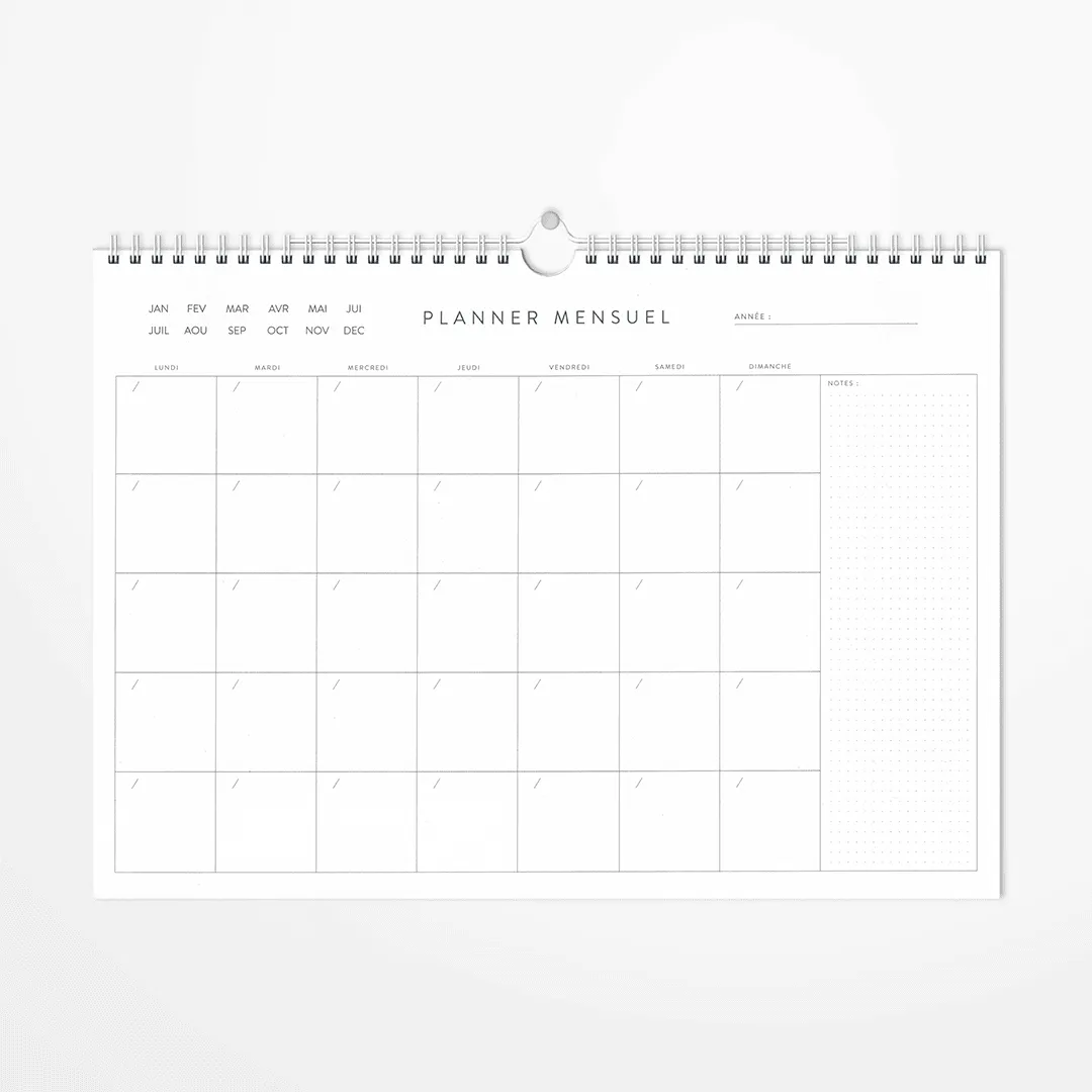 My365 Planner mensuel non daté calendrier 35x25 cm