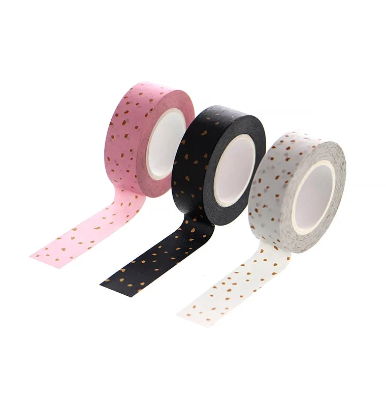 Filofax Confetti set 3 washi tapes agenda anthracite