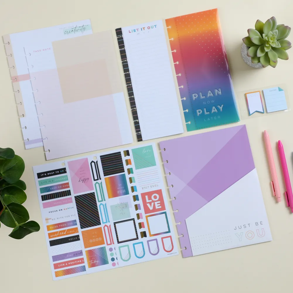 Happy Planner Rainbow Brights Classic kit accessoires 151 pièces