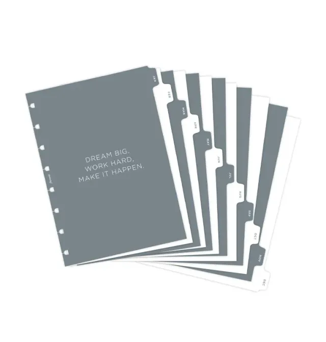 Filofax Minimal A5 intercalaires mensuels notebook 12 mois