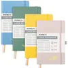 Poprun CH127L carnet ligné A5 rigide lot de 4 pastel