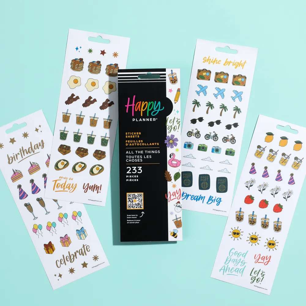 Happy Planner All the Things stickers icônes 233 pièces