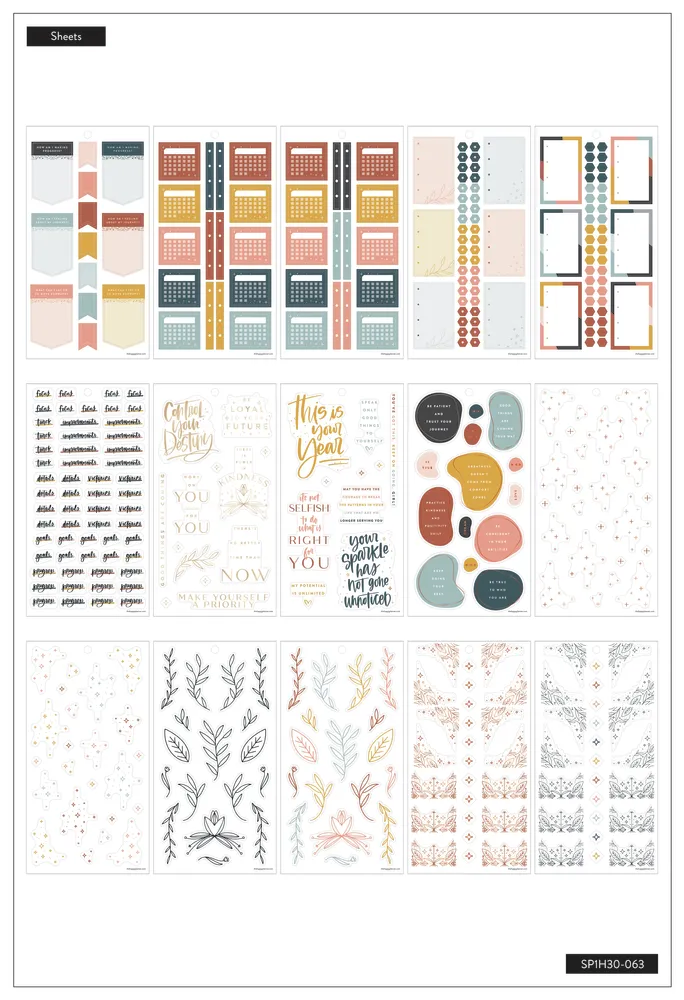 Happy Planner Good Habits Value Pack stickers 30 feuilles doré