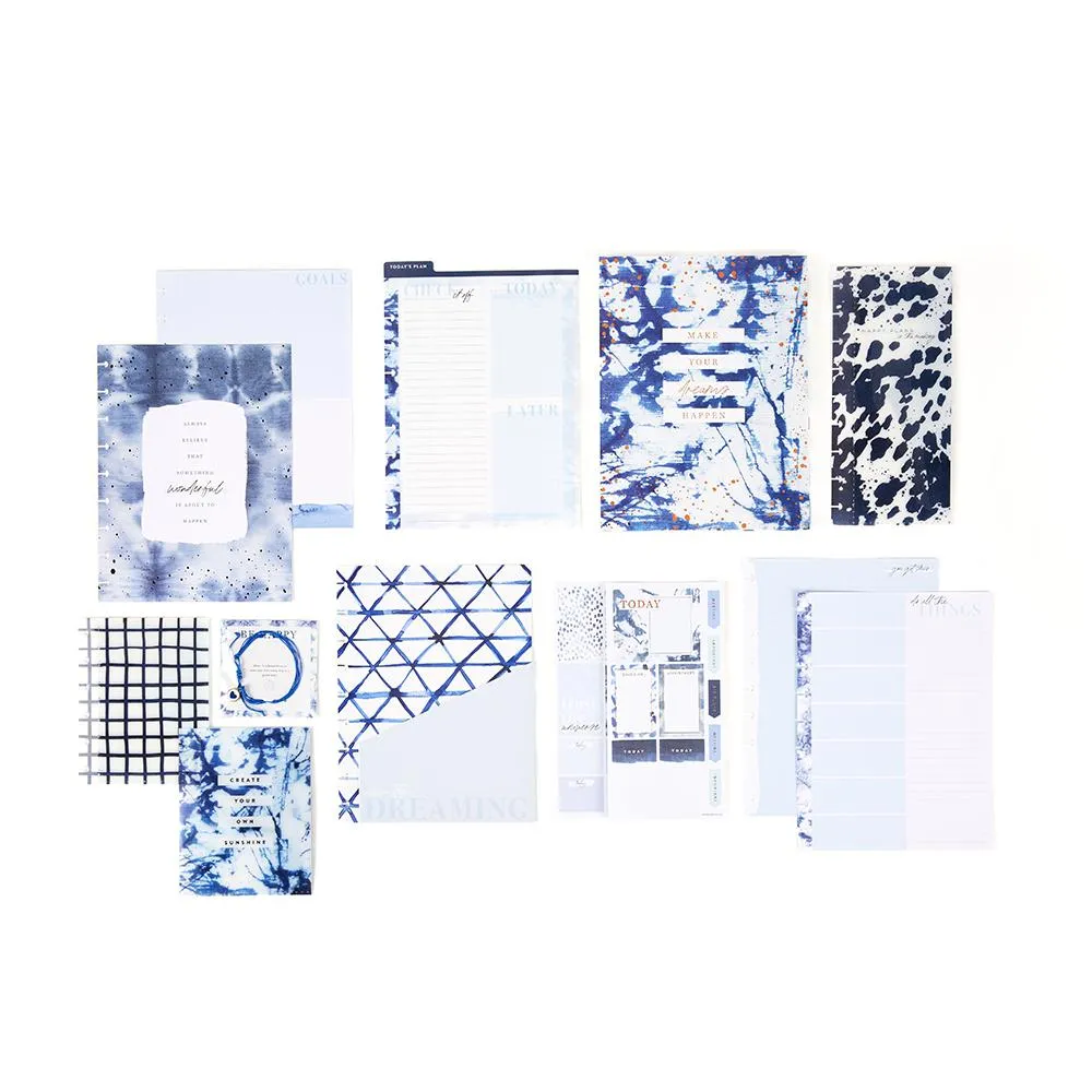 Happy Planner Indigo Tie Dye compagnon accessoires Classic