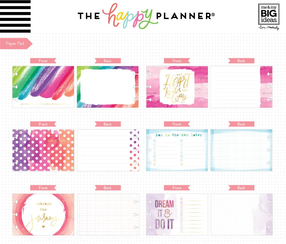 Happy Planner Watercolor pack accessoires stickers 301 aquarelle