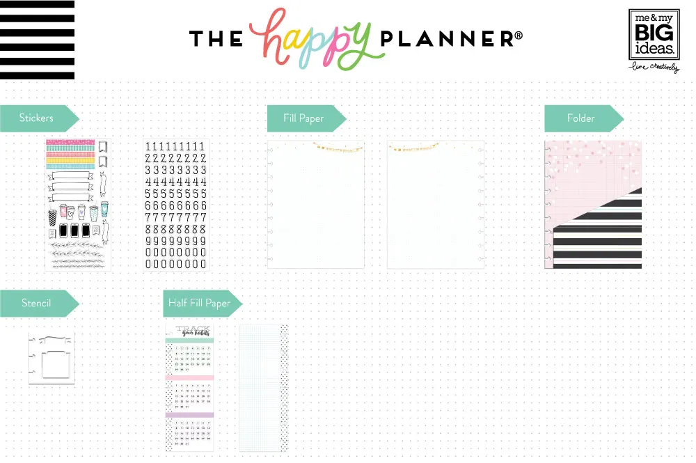 Happy Planner Habit Tracking Classic pack accessoires suivi