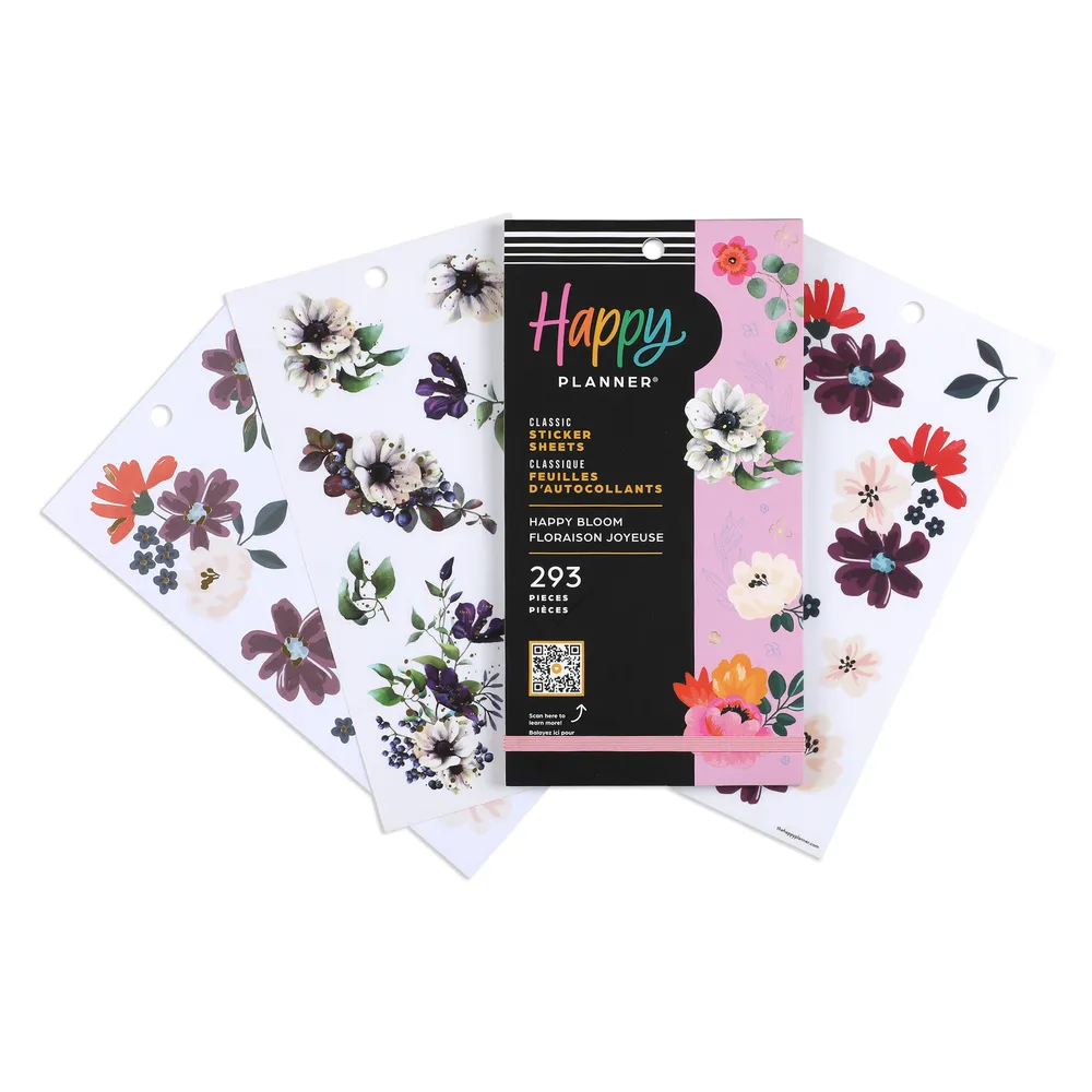 Happy Planner Value Pack stickers Happy Blooms 293 pièces doré