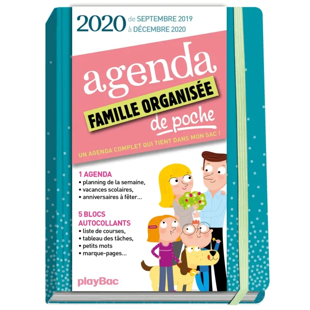 Frigobloc Famille organisée agenda de poche bleu 2019-2020