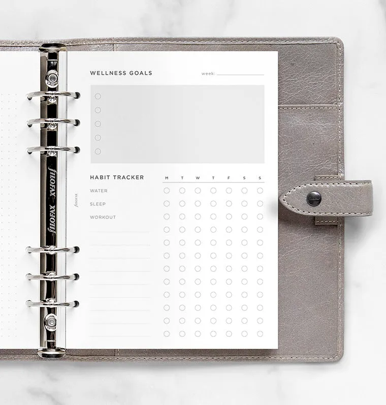 Filofax A5 recharge wellness tracker 56 feuilles