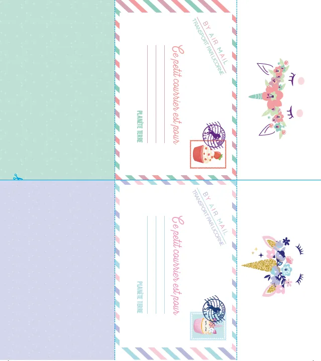 Frigobloc Messages secrets cartes à gratter Licornes 8 cartes