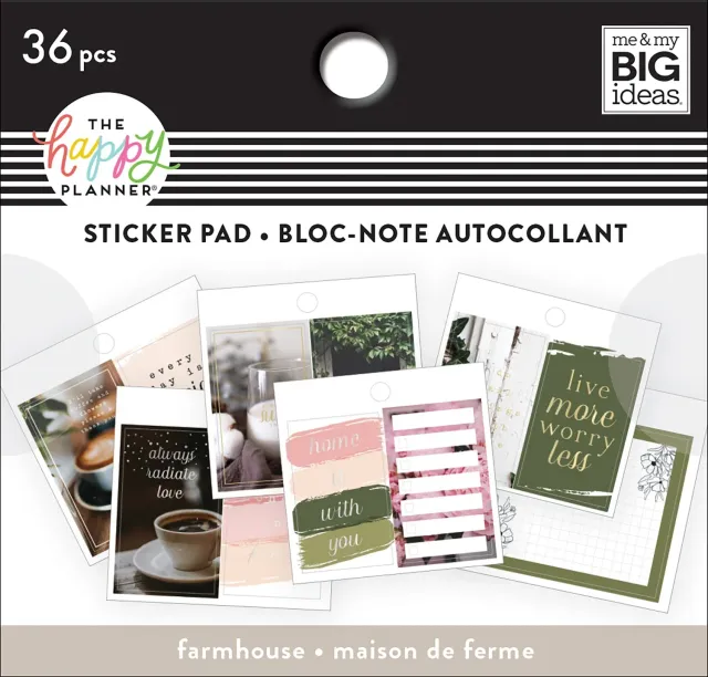 Happy Planner Farmhouse mini stickers pad 36 motifs