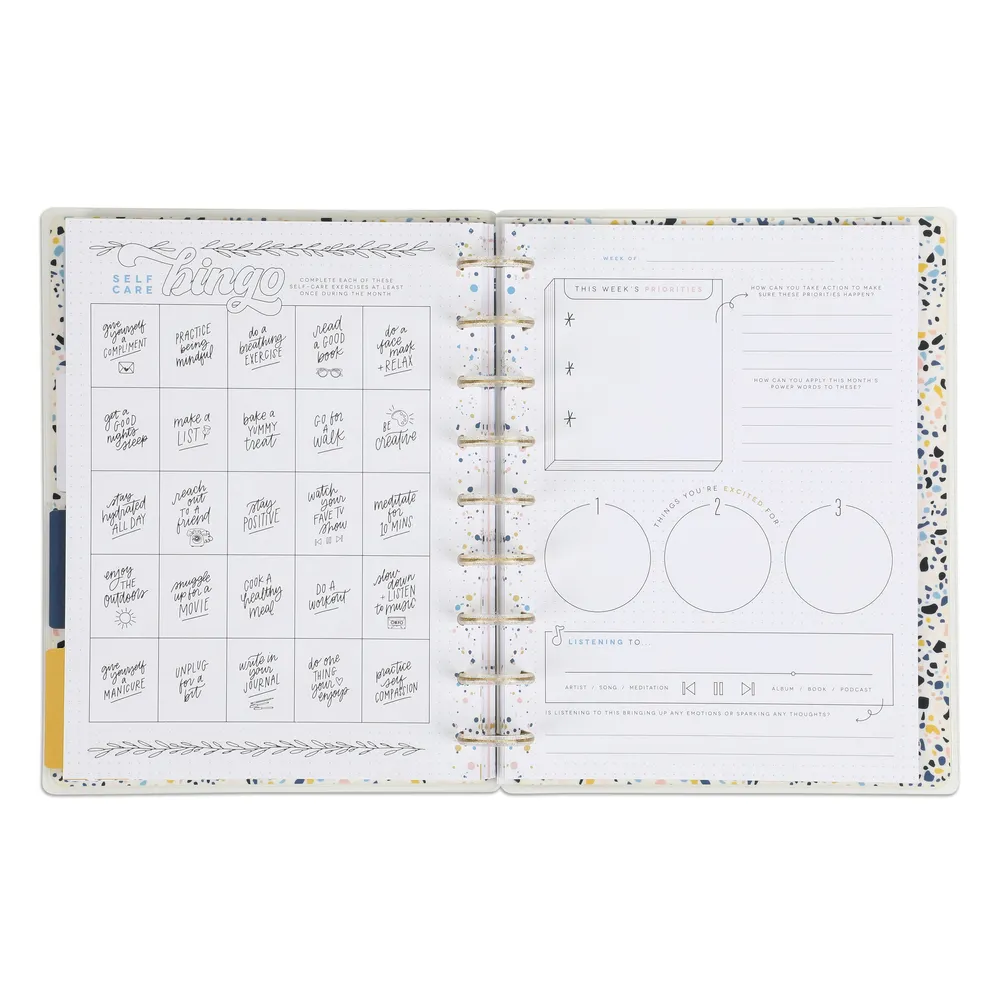 Happy Planner Hello Happy journal humeur guidé Classic jaune