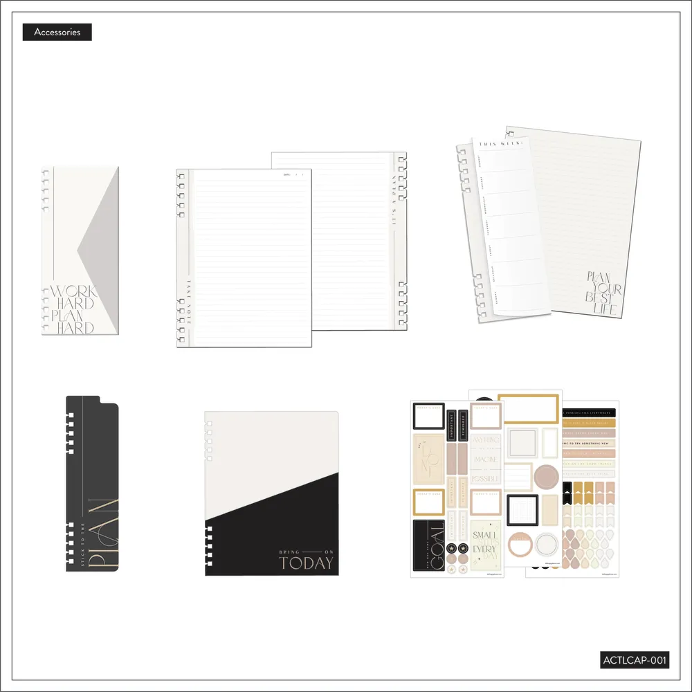 Happy Planner Neutral pack accessoires agenda spirale classic
