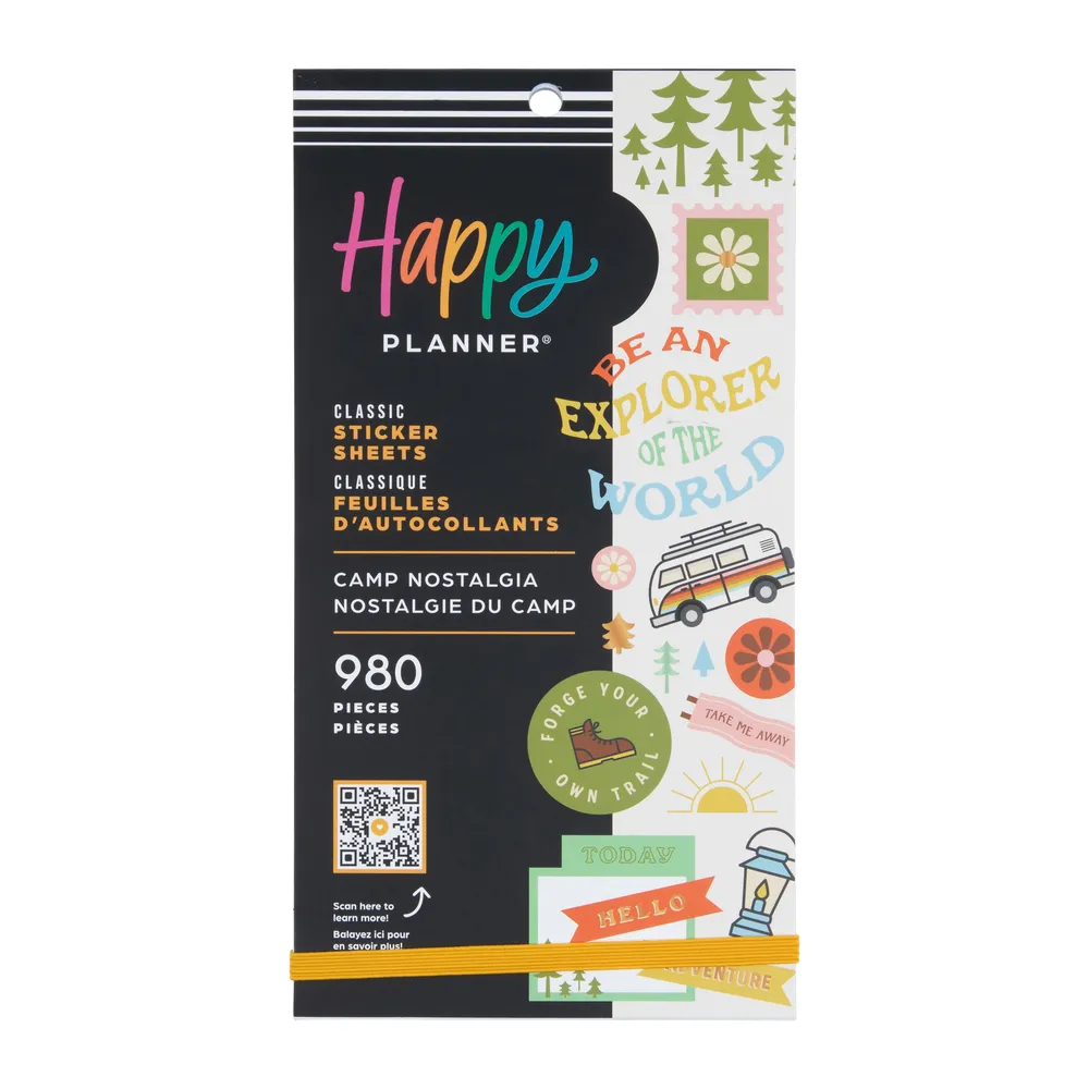 Happy Planner Camp Nostalgia stickers décoratifs 980 pièces