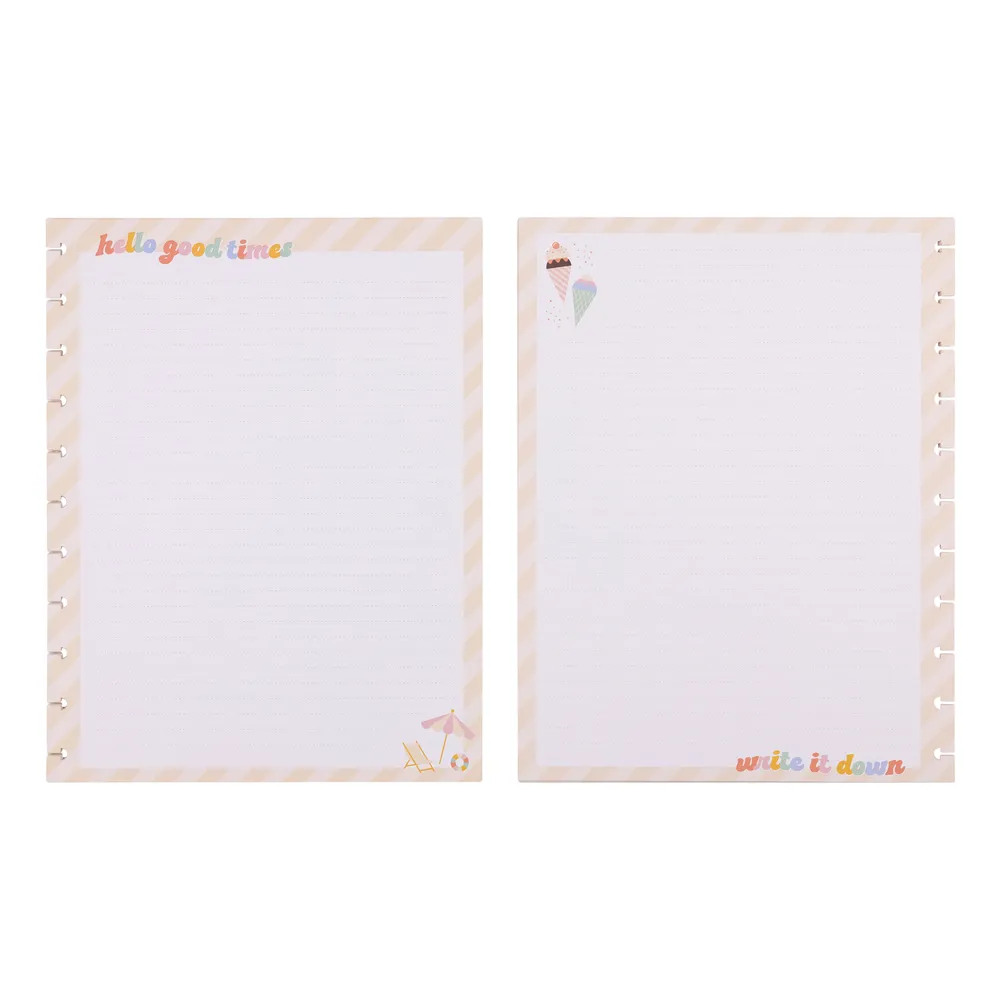 Happy Planner Boardwalk Big papier recharge 40 feuilles ligné pointillé