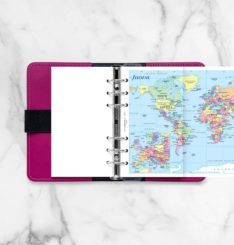 Filofax Classic carte monde Personal pour organiseur