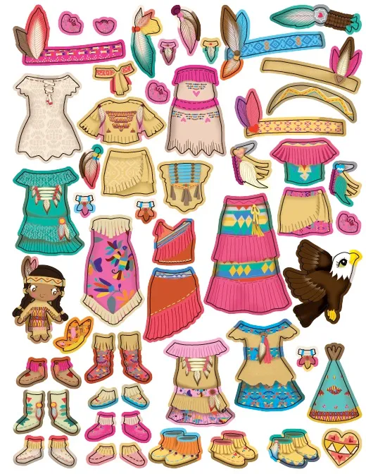 Frigobloc Minimiki Les petites robes d'Aponi cahier stickers Amérique