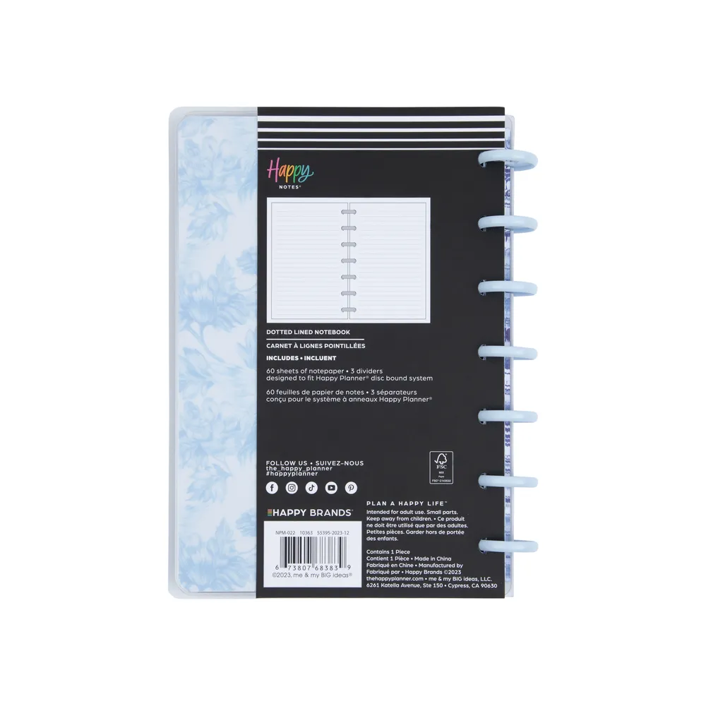 Happy Planner Shibori Mini Notebook 60 feuilles carnet pointillé ligné