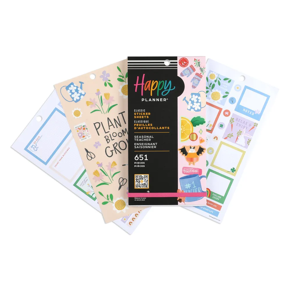 Happy Planner Seasonal Teacher stickers maîtresse 651 pièces
