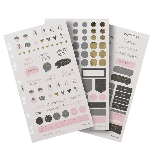 Filofax Confetti stickers agenda A5 Personal repositionnables