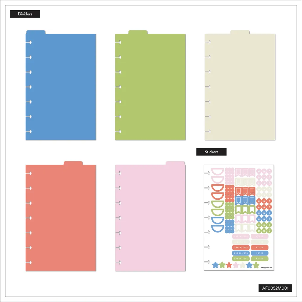 Happy Planner Bright Day Mini intercalaires plastique x5 multicolore