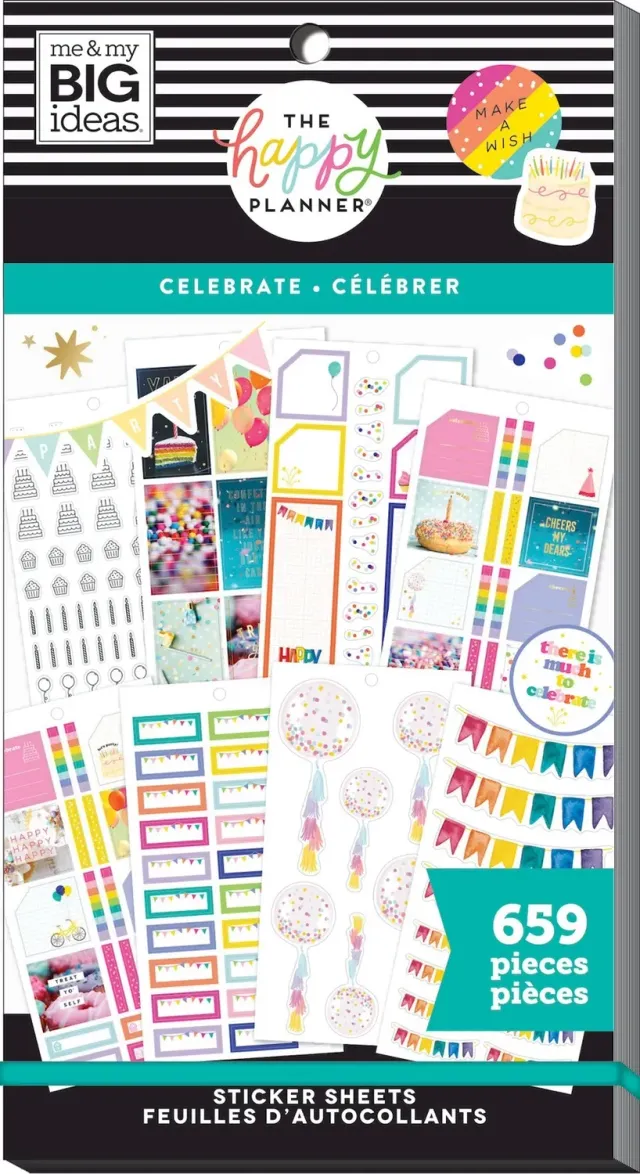 Happy Planner Celebrate stickers Classic 659 anniversaire