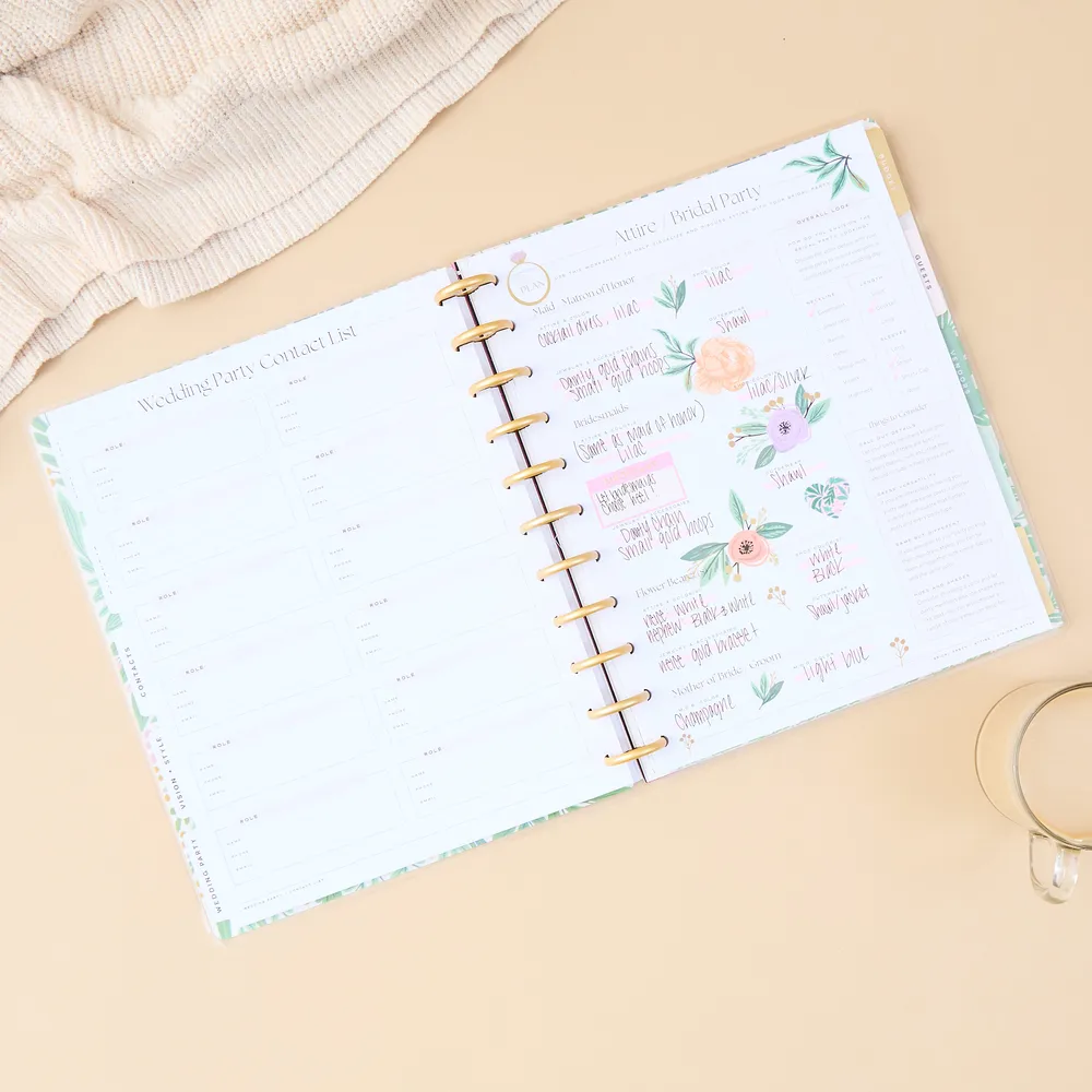 Happy Planner Garden Wedding agenda mariage Big 12 mois non daté