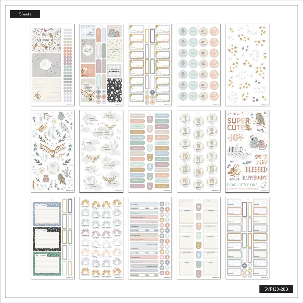 Happy Planner Little Love Baby stickers naissance 780 pièces