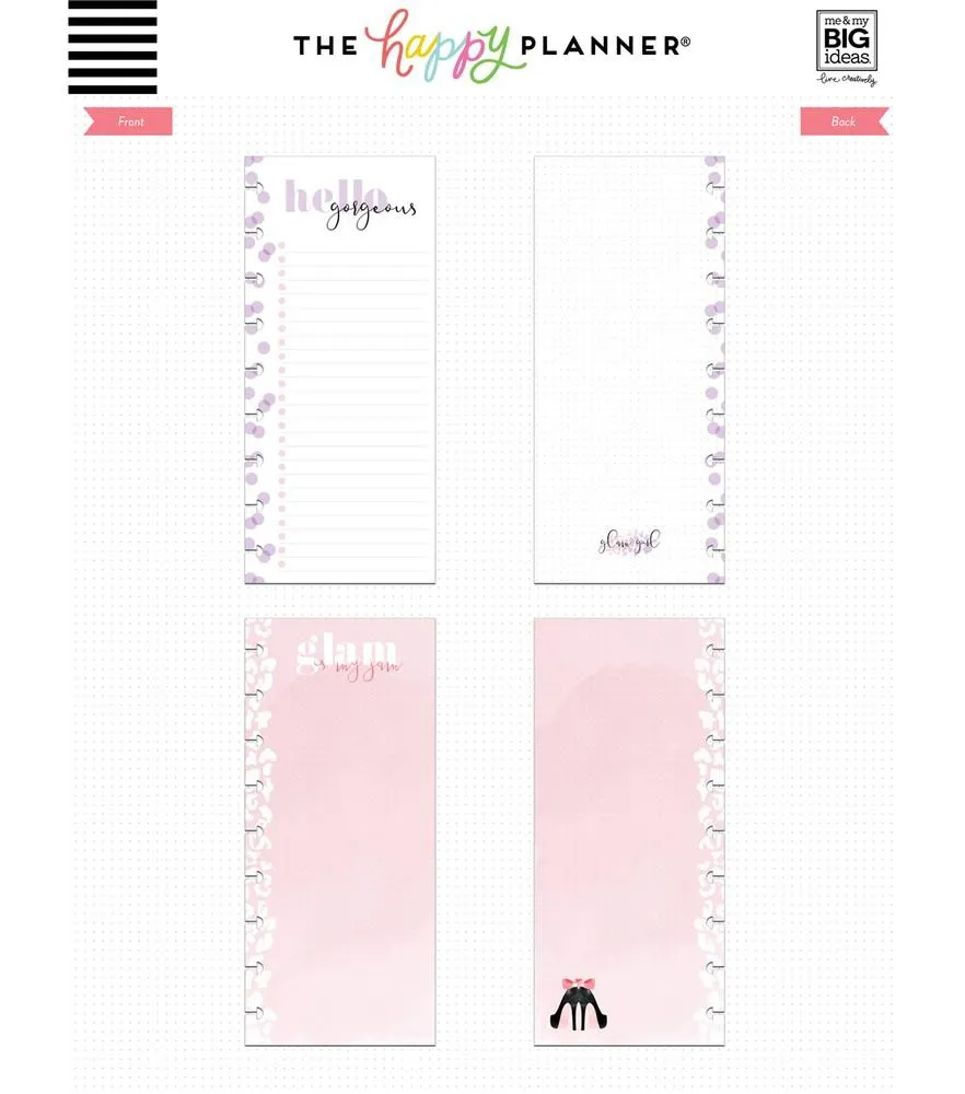 Happy Planner Glam Girl recharge papier notes lot 60