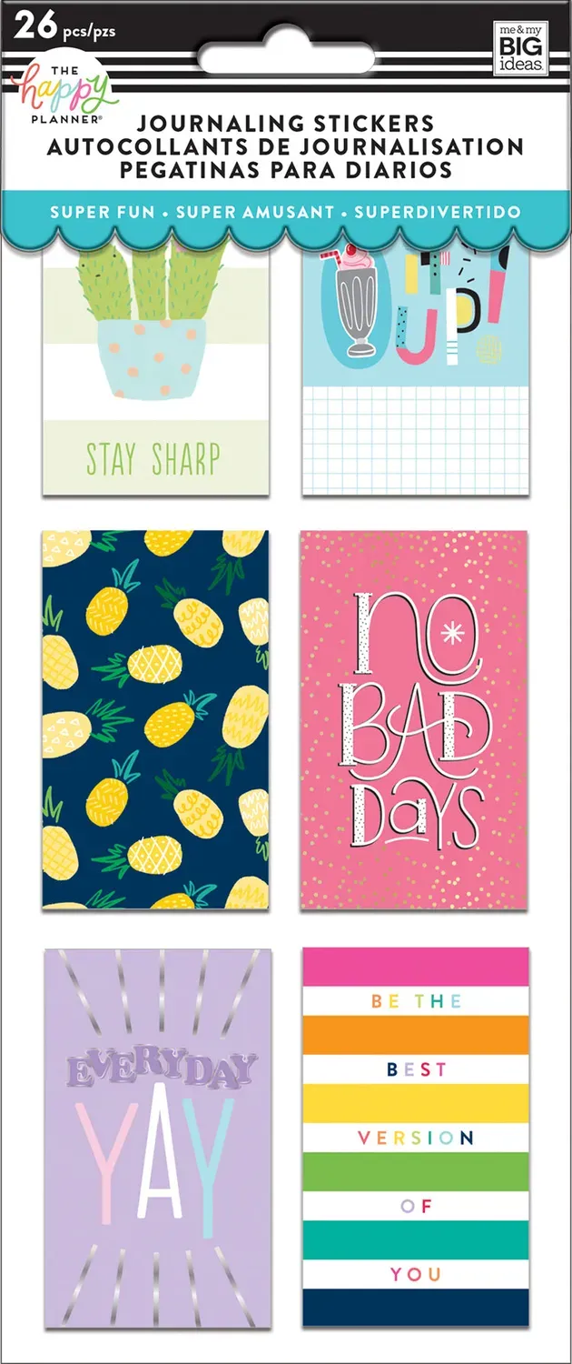 Happy Planner Super Fun stickers journaling à volets x26