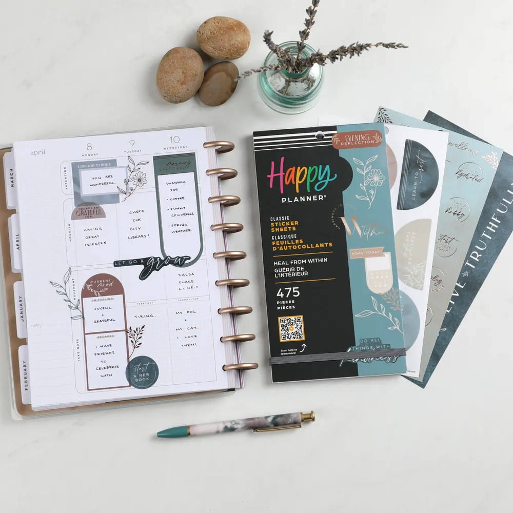 Happy Planner Heal From Within stickers value pack 475 pièces