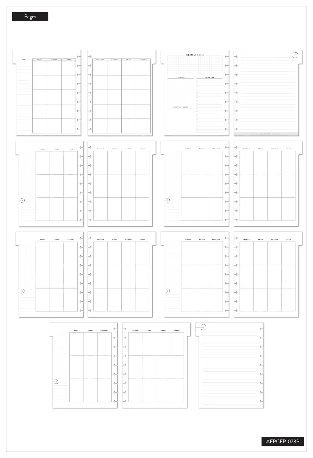 Happy Planner Work Life Neutral recharge agenda 6 mois