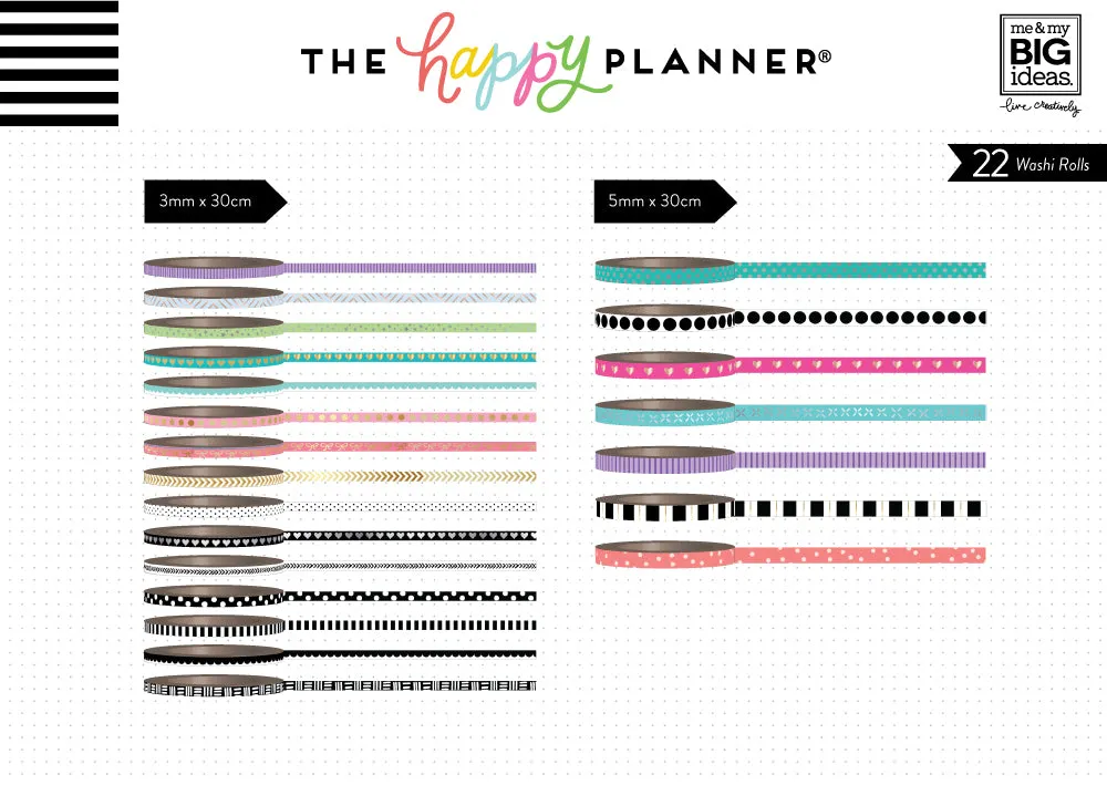 Happy Planner Modern washi tape assortiment 22 rouleaux